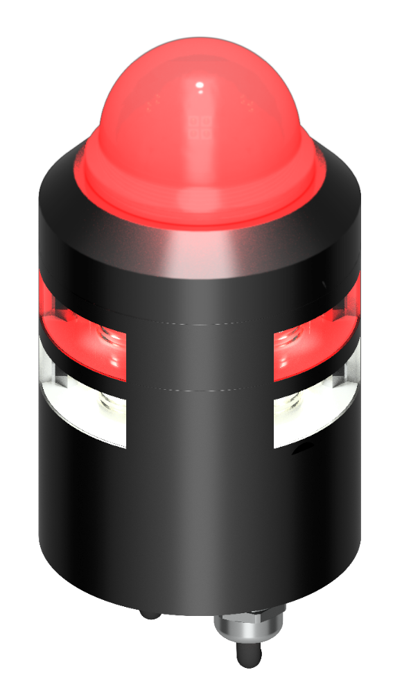 Red hemisphere obstruction w/360° Red & White Blk Red hemisphere obstruction w/360° Red & White Blk